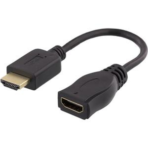 DELTACO HDMI 1.4 förlängningskabel, 10cm, svart (HDMI-104) i gruppen HEMELEKTRONIK / Kablar & Adaptrar / HDMI / Kablar hos TP E-commerce Nordic AB (38-16441)