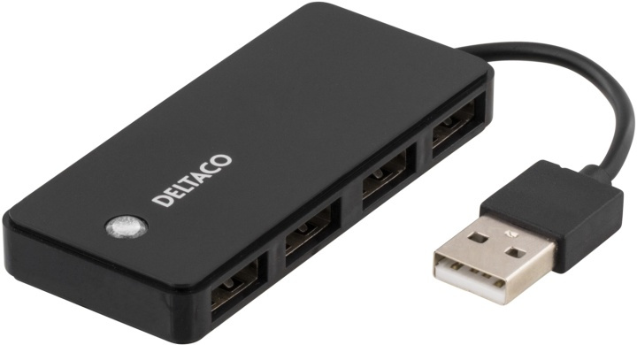 DELTACO USB 2.0 hubb, 4xTyp A hona, svart (UH-480) i gruppen DATORER & KRINGUTRUSTNING / Datortillbehör / USB-hubbar hos TP E-commerce Nordic AB (38-16613)