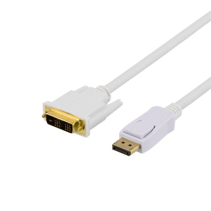 DELTACO DisplayPort till DVI monitorkabel, 20-pin ha - ha 1 m (DP-2011) i gruppen DATORER & KRINGUTRUSTNING / Datorkablar / DisplayPort / Kablar hos TP E-commerce Nordic AB (38-16738)