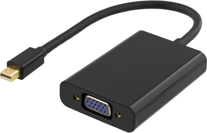 DELTACO mini DisplayPort till VGA-adapter med ljud, 0,25m, svart (DP-VGA13) i gruppen DATORER & KRINGUTRUSTNING / Datorkablar / DisplayPort / Adaptrar hos TP E-commerce Nordic AB (38-16852)