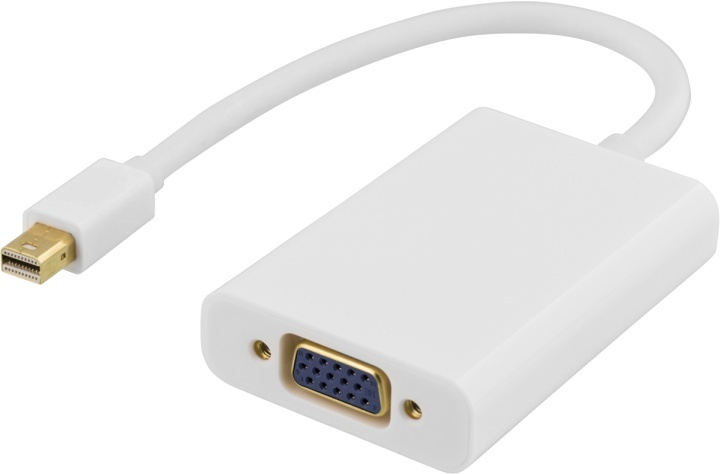 DELTACO mini DisplayPort till VGA-adapter med ljud, 0,25m, vit (DP-VGA14) i gruppen DATORER & KRINGUTRUSTNING / Datorkablar / DisplayPort / Adaptrar hos TP E-commerce Nordic AB (38-16854)