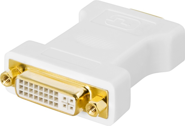 DELTACO DVI adapter analog DVI - analog VGA, ho - ha, vit (DVI-6A) i gruppen DATORER & KRINGUTRUSTNING / Datorkablar / DVI / Adaptrar hos TP E-commerce Nordic AB (38-16869)