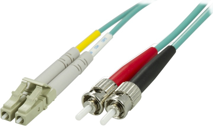 DELTACO OM3 fiberkabel LC - ST, duplex, multimode, 50/125, 0,5m (LCST-60) i gruppen DATORER & KRINGUTRUSTNING / Datorkablar / Nätverkskablar / Fiberkablage hos TP E-commerce Nordic AB (38-17174)