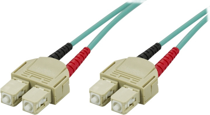 DELTACO OM3 fiberkabel SC - SC, duplex, multimode, 50/125, 0,5m (SCSC-60) i gruppen DATORER & KRINGUTRUSTNING / Datorkablar / Nätverkskablar / Fiberkablage hos TP E-commerce Nordic AB (38-17175)