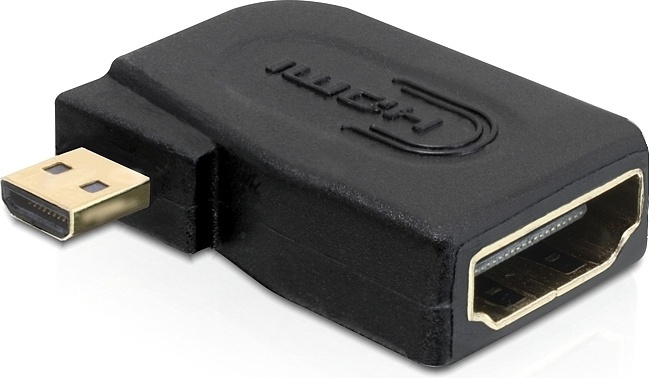 DeLOCK HDMI adapter, Micro HDMI ha - HDMI ho, vinklad, svart (65352) i gruppen HEMELEKTRONIK / Kablar & Adaptrar / HDMI / Adaptrar hos TP E-commerce Nordic AB (38-17347)