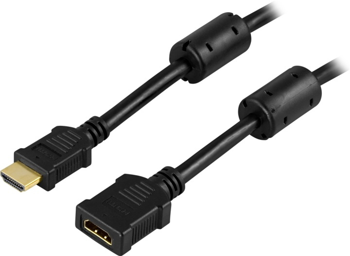 DELTACO HDMI 1.3 förlängningskabel, 19-pin ha - ho, 1m, svart (HDMI-121) i gruppen HEMELEKTRONIK / Kablar & Adaptrar / HDMI / Kablar hos TP E-commerce Nordic AB (38-17365)