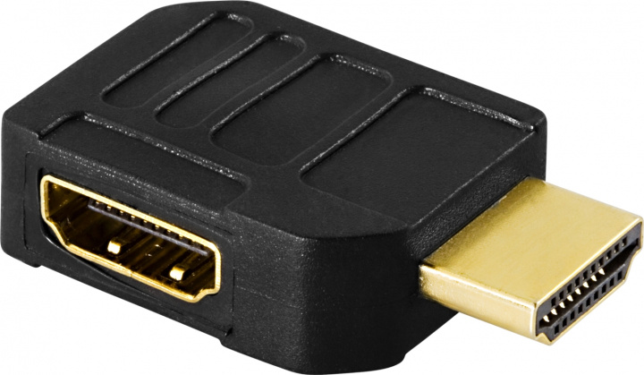 DELTACO HDMI-adapter, 19-pin hane till hona, vinklad (HDMI-21) i gruppen HEMELEKTRONIK / Kablar & Adaptrar / HDMI / Adaptrar hos TP E-commerce Nordic AB (38-17385)