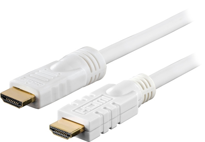 DELTACO HDMI-kabel, aktiv, ha-ha, 1080p, v1.4, 10m, vit (HDMI-1101) i gruppen HEMELEKTRONIK / Kablar & Adaptrar / HDMI / Kablar hos TP E-commerce Nordic AB (38-17417)