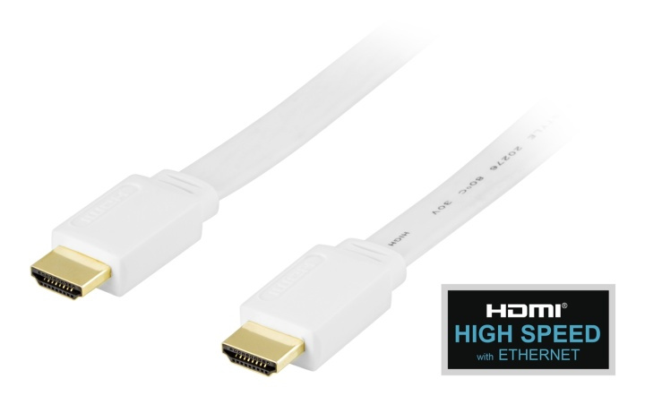 DELTACO HDMI-kabel, v1.4+Ethernet, 19-pin ha-ha, 1080p, flat, 0,5m (HDMI-1005H) i gruppen HEMELEKTRONIK / Kablar & Adaptrar / HDMI / Kablar hos TP E-commerce Nordic AB (38-17433)