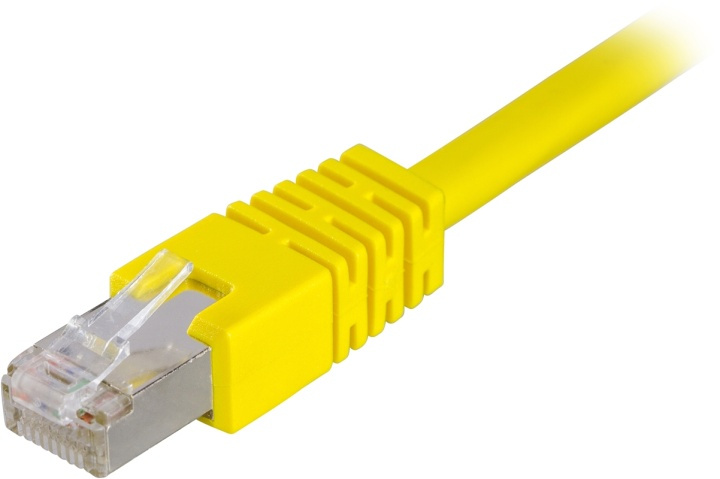 DELTACO F/UTP Cat6 patchkabel 0.3m, gul (STP-603GL) i gruppen DATORER & KRINGUTRUSTNING / Datorkablar / Nätverkskablar / Cat6 hos TP E-commerce Nordic AB (38-17612)