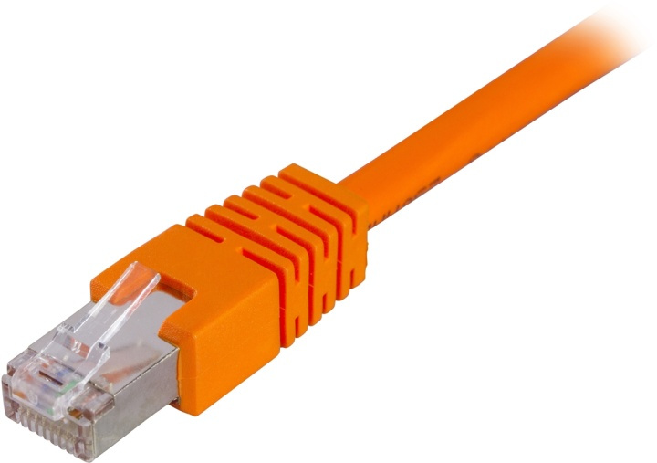 DELTACO F/UTP Cat6 patchkabel 0.3m, orange (STP-603-OR) i gruppen DATORER & KRINGUTRUSTNING / Datorkablar / Nätverkskablar / Cat6 hos TP E-commerce Nordic AB (38-17613)