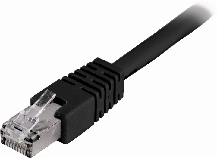 DELTACO F/UTP Cat6 patchkabel 0.3m, svart (STP-603S) i gruppen DATORER & KRINGUTRUSTNING / Datorkablar / Nätverkskablar / Cat6 hos TP E-commerce Nordic AB (38-17615)