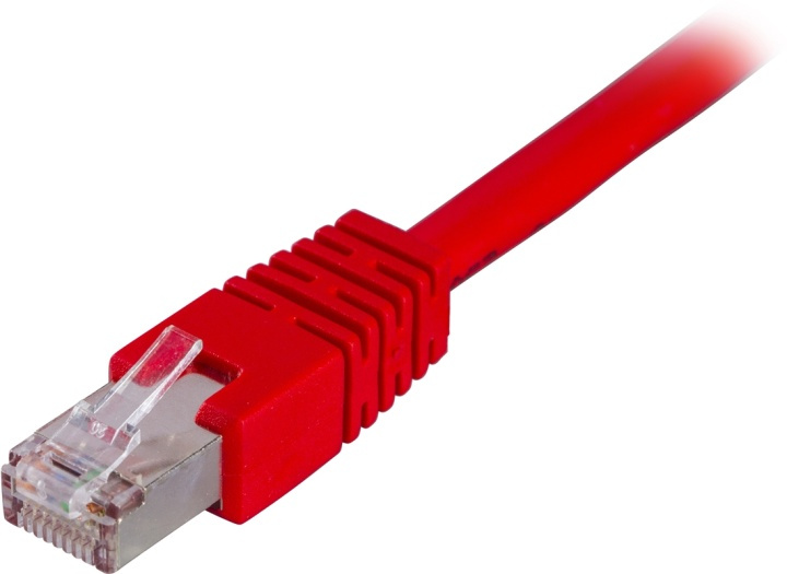 DELTACO F/UTP Cat6 patchkabel 0.5m, röd (STP-60R) i gruppen DATORER & KRINGUTRUSTNING / Datorkablar / Nätverkskablar / Cat6 hos TP E-commerce Nordic AB (38-17622)