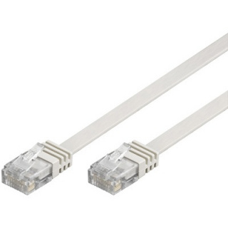 DELTACO U/UTP Cat6 patchkabel,flat,0,5m, vit (TP-60V-FL)