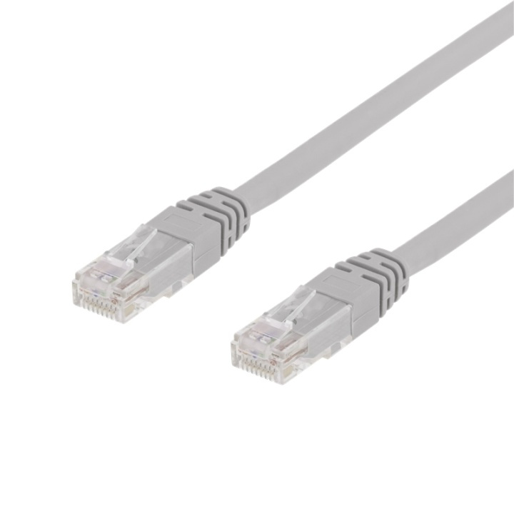 DELTACO UTP Cat6 patchkabel 15m, grå (TP-615) i gruppen DATORER & KRINGUTRUSTNING / Datorkablar / Nätverkskablar / Cat6 hos TP E-commerce Nordic AB (38-17947)