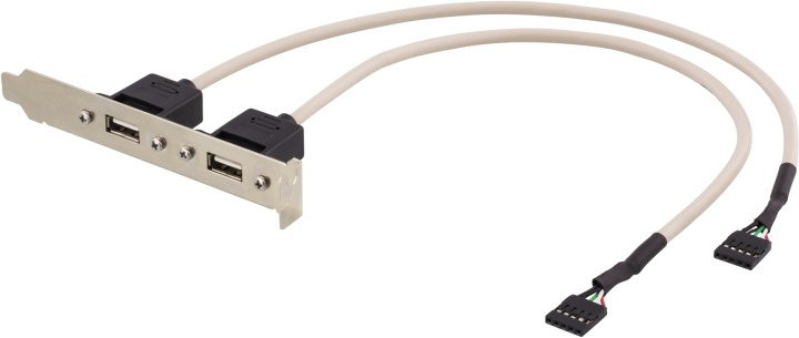 DELTACO 2x5 polig USB kontakt för moderkort med USB stöd, 30 cm (USB-1) i gruppen DATORER & KRINGUTRUSTNING / Datorkablar / USB-kablar / USB-A / Adaptrar hos TP E-commerce Nordic AB (38-18010)