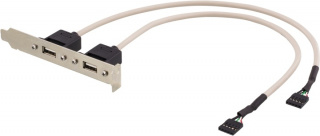 DELTACO 2x5 polig USB kontakt för moderkort med USB stöd, 30 cm (USB-1)
