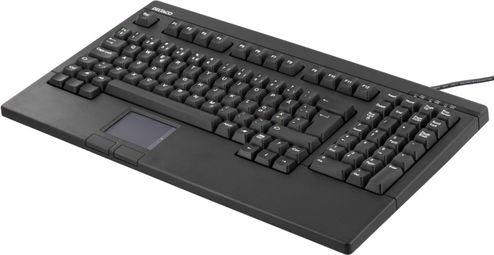 DELTACO Tangentbord med touchpad, SV, USB, svart (TB-106U) i gruppen DATORER & KRINGUTRUSTNING / Möss & Tangentbord / Tangentbord / Trådbundna hos TP E-commerce Nordic AB (38-18272)