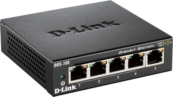 D-Link 5-port 10/100/1000 Gigabit Metal Housing Desktop Switch (DGS-105) i gruppen DATORER & KRINGUTRUSTNING / Nätverk / Switchar / 10/100/1000Mbps hos TP E-commerce Nordic AB (38-18446)