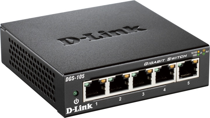 D-Link 5-port 10/100/1000 Gigabit Metal Housing Desktop Switch (DGS-105) i gruppen DATORER & KRINGUTRUSTNING / Nätverk / Switchar hos TP E-commerce Nordic AB (38-18446)