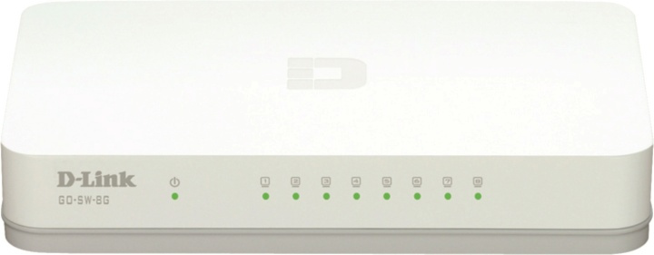 D-Link 8-Port Gigabit Easy Desktop Switch, switch 8x10/100/1000 (GO-SW-8G) i gruppen DATORER & KRINGUTRUSTNING / Nätverk / Switchar / 10/100/1000Mbps hos TP E-commerce Nordic AB (38-18452)
