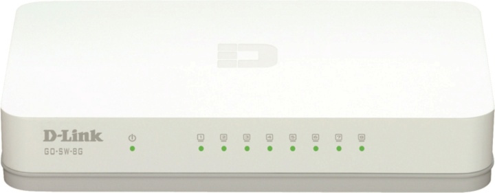 D-Link 8-Port Gigabit Easy Desktop Switch, switch 8x10/100/1000 (GO-SW-8G) i gruppen DATORER & KRINGUTRUSTNING / Nätverk / Switchar hos TP E-commerce Nordic AB (38-18452)