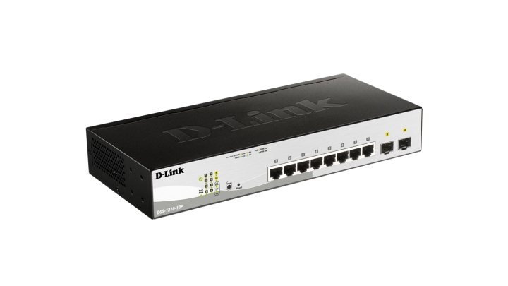 D-Link switch, 10x10/100/1000Mbps, Layer2, PoE, 2xSFP (DGS-1210-10P) i gruppen DATORER & KRINGUTRUSTNING / Nätverk / Switchar / 10/100/1000Mbps hos TP E-commerce Nordic AB (38-18459)