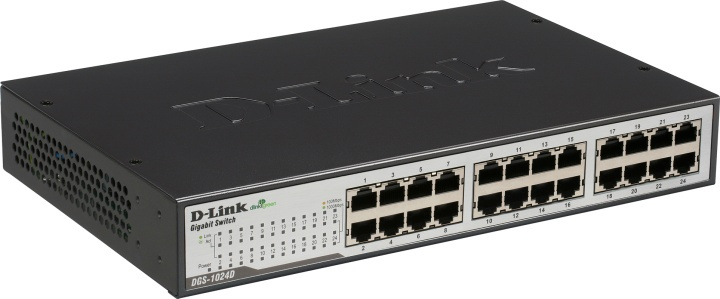 D-Link switch, 24x10/100/1000Mbps, RJ45 (DGS-1024D) i gruppen DATORER & KRINGUTRUSTNING / Nätverk / Switchar / 10/100/1000Mbps hos TP E-commerce Nordic AB (38-18463)