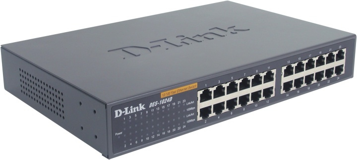 D-Link switch 24x10/100Mbps, NWay, uplink (DES-1024D) i gruppen DATORER & KRINGUTRUSTNING / Nätverk / Switchar hos TP E-commerce Nordic AB (38-18488)