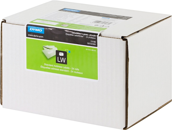 DYMO LabelWriter adressetiketter vita bulk 89x28mm / 24x130st (S0722360) i gruppen DATORER & KRINGUTRUSTNING / Skrivare & Tillbehör / Skrivare / Märkmaskiner & Tillbehör / Etiketter hos TP E-commerce Nordic AB (38-18585)