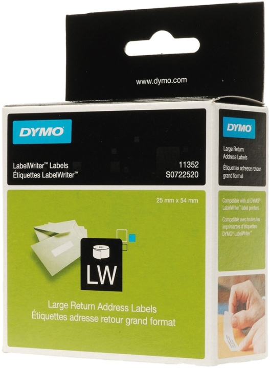 DYMO LabelWriter returadressetiketter 54x25mm / 1x500st (S0722520) i gruppen DATORER & KRINGUTRUSTNING / Skrivare & Tillbehör / Skrivare / Märkmaskiner & Tillbehör / Etiketter hos TP E-commerce Nordic AB (38-18592)