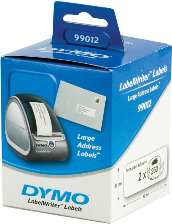 DYMO LabelWriter stora adressetiketter, vita 89x36mm / 2x260st (S0722400) i gruppen DATORER & KRINGUTRUSTNING / Skrivare & Tillbehör / Skrivare / Märkmaskiner & Tillbehör / Etiketter hos TP E-commerce Nordic AB (38-18593)