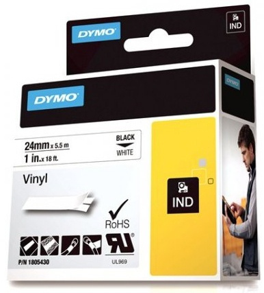 DYMO Rhino Professional, 24mm, märkbar vinyltejp, svart text vit tejp (1805430) i gruppen DATORER & KRINGUTRUSTNING / Skrivare & Tillbehör / Skrivare / Märkmaskiner & Tillbehör / Tejp hos TP E-commerce Nordic AB (38-18628)