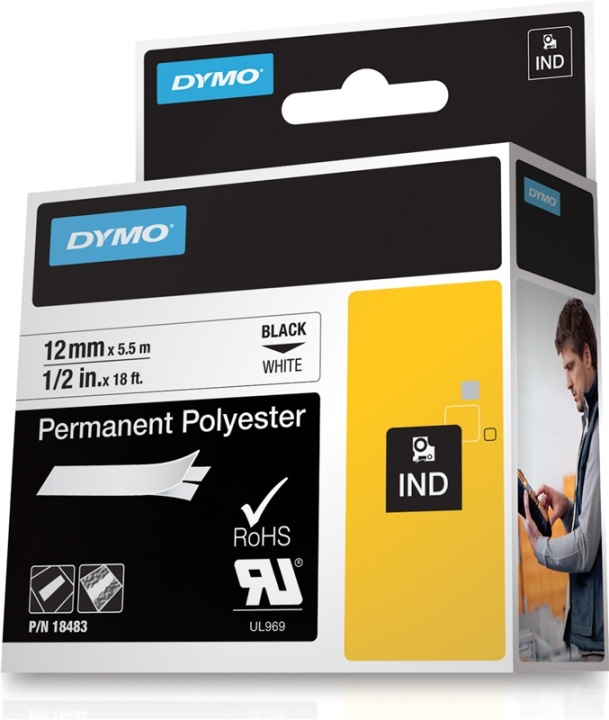 DYMO RhinoPRO märktejp perm poly 12mm vit i gruppen DATORER & KRINGUTRUSTNING / Skrivare & Tillbehör / Skrivare / Märkmaskiner & Tillbehör / Tejp hos TP E-commerce Nordic AB (38-18658)