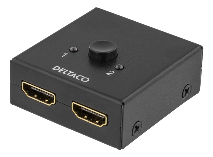 DELTACO PRIME Dubbelriktad HDMI-switch, 1-2 eller 2-1, manuell, svart i gruppen DATORER & KRINGUTRUSTNING / Datorkablar / Switchar & Splittrar hos TP E-commerce Nordic AB (38-18826)