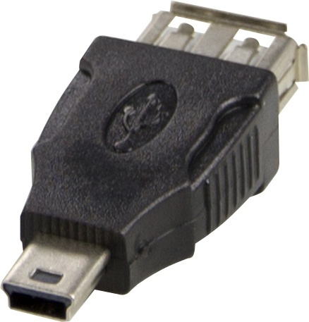 DELTACO USB-adapter Typ A ho - Typ Mini-B ha, svart (USB-72) i gruppen DATORER & KRINGUTRUSTNING / Datorkablar / USB-kablar / Mini-USB / Adaptrar hos TP E-commerce Nordic AB (38-18988)