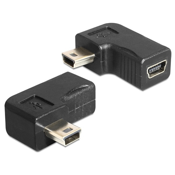 DeLOCK USB-adapter, USB-mini B 5-pin hane till hona 90° vinklad, svart (65448) i gruppen DATORER & KRINGUTRUSTNING / Datorkablar / USB-kablar / Mini-USB / Adaptrar hos TP E-commerce Nordic AB (38-18998)