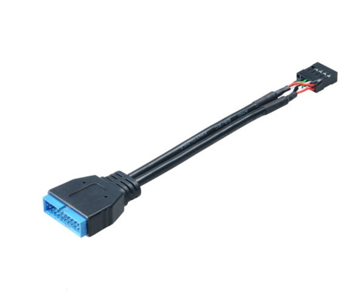 USB 3.0 19-pin hane till USB 2.0 intern 9-pin kontakt (AK-CBUB19-10BK) i gruppen DATORER & KRINGUTRUSTNING / Datorkablar / Interna / USB-kablar hos TP E-commerce Nordic AB (38-19011)