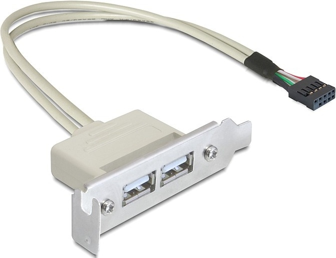 DeLOCK Slot bracket USB 2.0 low profile 2 port i gruppen DATORER & KRINGUTRUSTNING / Datorkablar / Interna / USB-kablar hos TP E-commerce Nordic AB (38-19015)