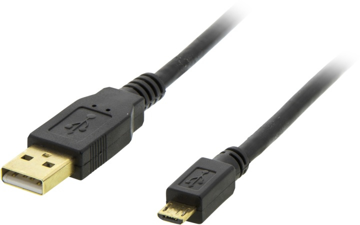 DELTACO USB 2.0 kabel Typ A ha - Typ Micro B ha, 5-pin, 2m, svart (MICRO-103) i gruppen DATORER & KRINGUTRUSTNING / Datorkablar / USB-kablar / Micro-USB / Kablar hos TP E-commerce Nordic AB (38-19040)