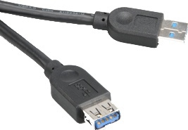 Akasa USB 3.0 kabel, Typ A hane - Typ A hona, 1,5m, svart (AK-CBUB02-15BK) i gruppen DATORER & KRINGUTRUSTNING / Datorkablar / USB-kablar / USB-A / Kablar hos TP E-commerce Nordic AB (38-19122)