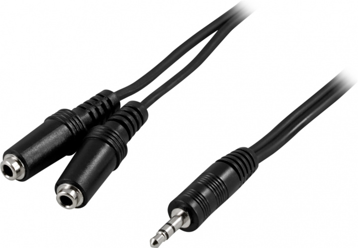 DELTACO Ljudkabel, 1x3,5 mm ha - 2x3,5 mm ho, 1 m (MM-10B) i gruppen HEMELEKTRONIK / Kablar & Adaptrar / Ljud Analog / AUX-kablar 3,5 mm hos TP E-commerce Nordic AB (38-19683)