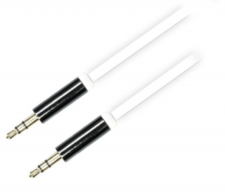 DELTACO ljudkabel, 3,5mm hane till 3,5mm hane, 0,5m, vit (AUD-102)