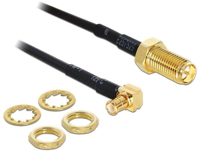 DeLOCK adapter, MCX ha - RP-SMA ho, 0,3m, svart i gruppen HEMELEKTRONIK / Kablar & Adaptrar / Antennkablar & Tillbehör / Antennkablar hos TP E-commerce Nordic AB (38-19722)