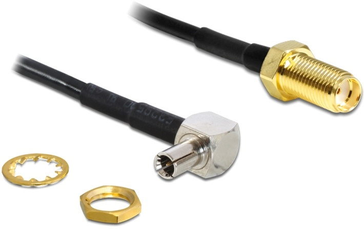 DeLock antennadapter, TS-9 ha till RP-SMA ho, RG174, 0,14m, svart (88487) i gruppen HEMELEKTRONIK / Kablar & Adaptrar / Antennkablar & Tillbehör / Tillbehör hos TP E-commerce Nordic AB (38-19727)