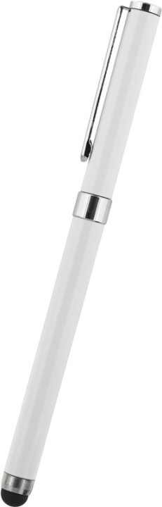 DELTACO penna för touchskärmar, kulspetspenna med svart bläck, vit (STYL-1016) i gruppen SMARTPHONE & SURFPLATTOR / Träning, hem & fritid / Styluspennor hos TP E-commerce Nordic AB (38-20427)