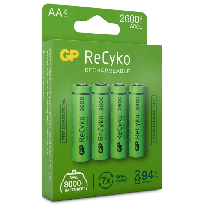 GP ReCyko Laddningsbara AA-batter i gruppen HEMELEKTRONIK / Batterier & Laddare / Batterier / AA hos TP E-commerce Nordic AB (38-20695)