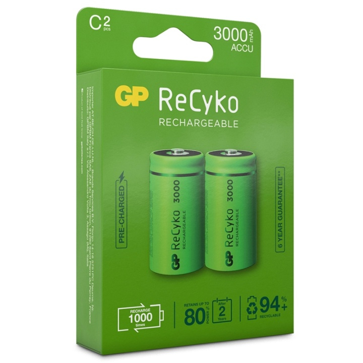 GP ReCyko Laddningsbara C-batteri i gruppen HEMELEKTRONIK / Batterier & Laddare / Laddningsbara batterier / Övriga hos TP E-commerce Nordic AB (38-20697)