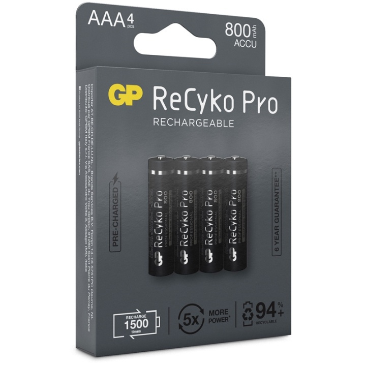GP ReCyko Pro AAA-batterier 800mA i gruppen HEMELEKTRONIK / Batterier & Laddare / Batterier / AAA hos TP E-commerce Nordic AB (38-20727)