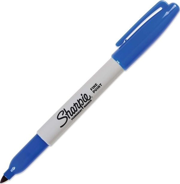 Sharpie permanent märkpenna, blå, rund fin, 12-pack, blå/vit (S0810950) i gruppen HEM, HUSHÅLL & TRÄDGÅRD / Kontorsmaterial / Pennor hos TP E-commerce Nordic AB (38-22012)